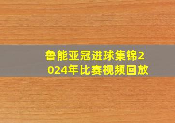 鲁能亚冠进球集锦2024年比赛视频回放