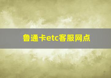 鲁通卡etc客服网点