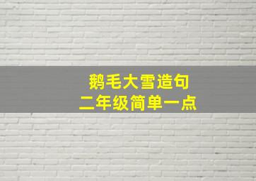 鹅毛大雪造句二年级简单一点