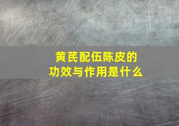 黄芪配伍陈皮的功效与作用是什么