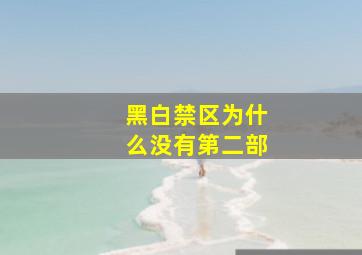 黑白禁区为什么没有第二部