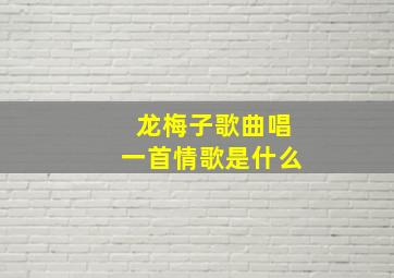 龙梅子歌曲唱一首情歌是什么